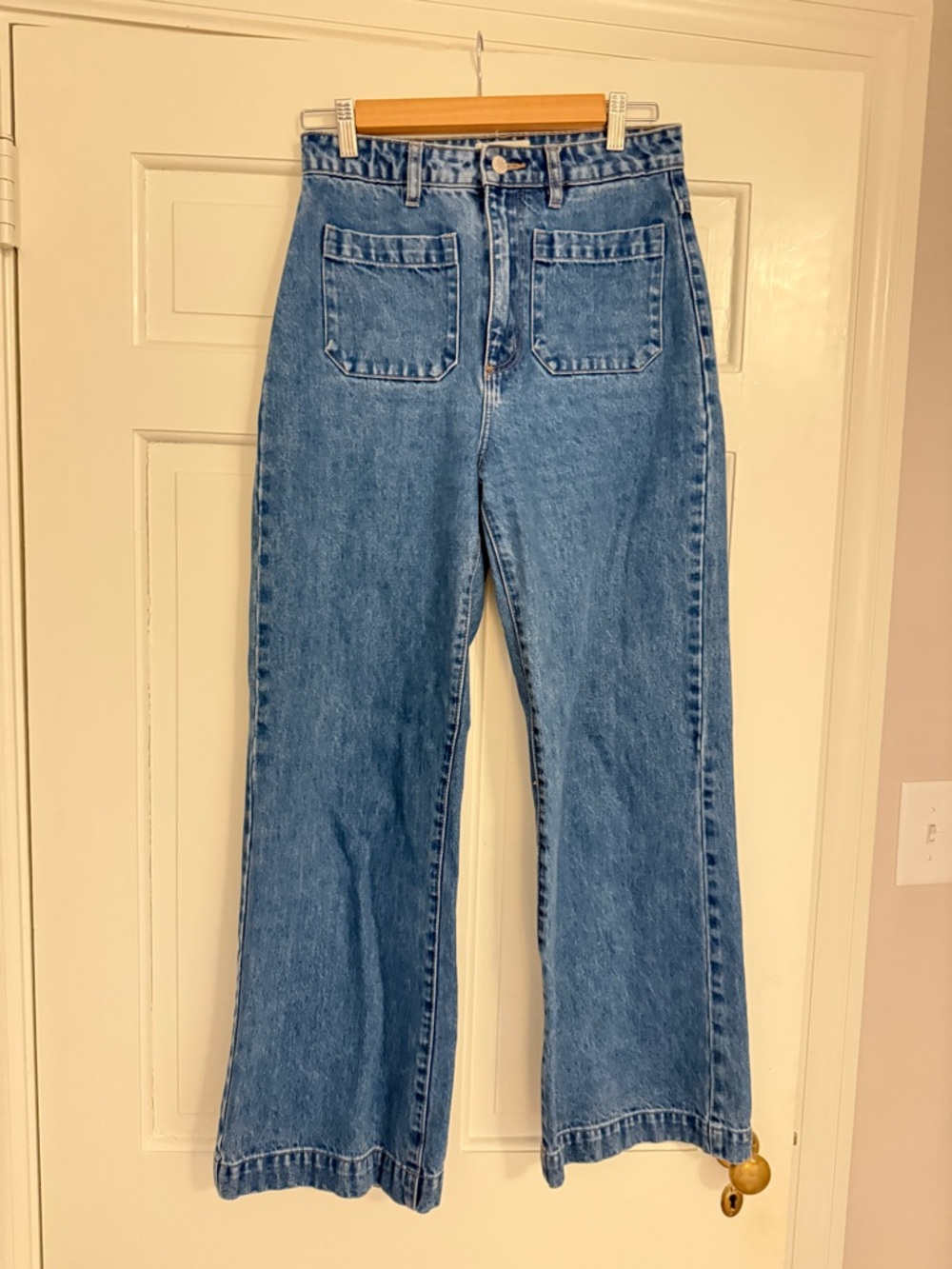 ROLLA'S High-Rise Wide Leg Jeans - Light Blue Denim